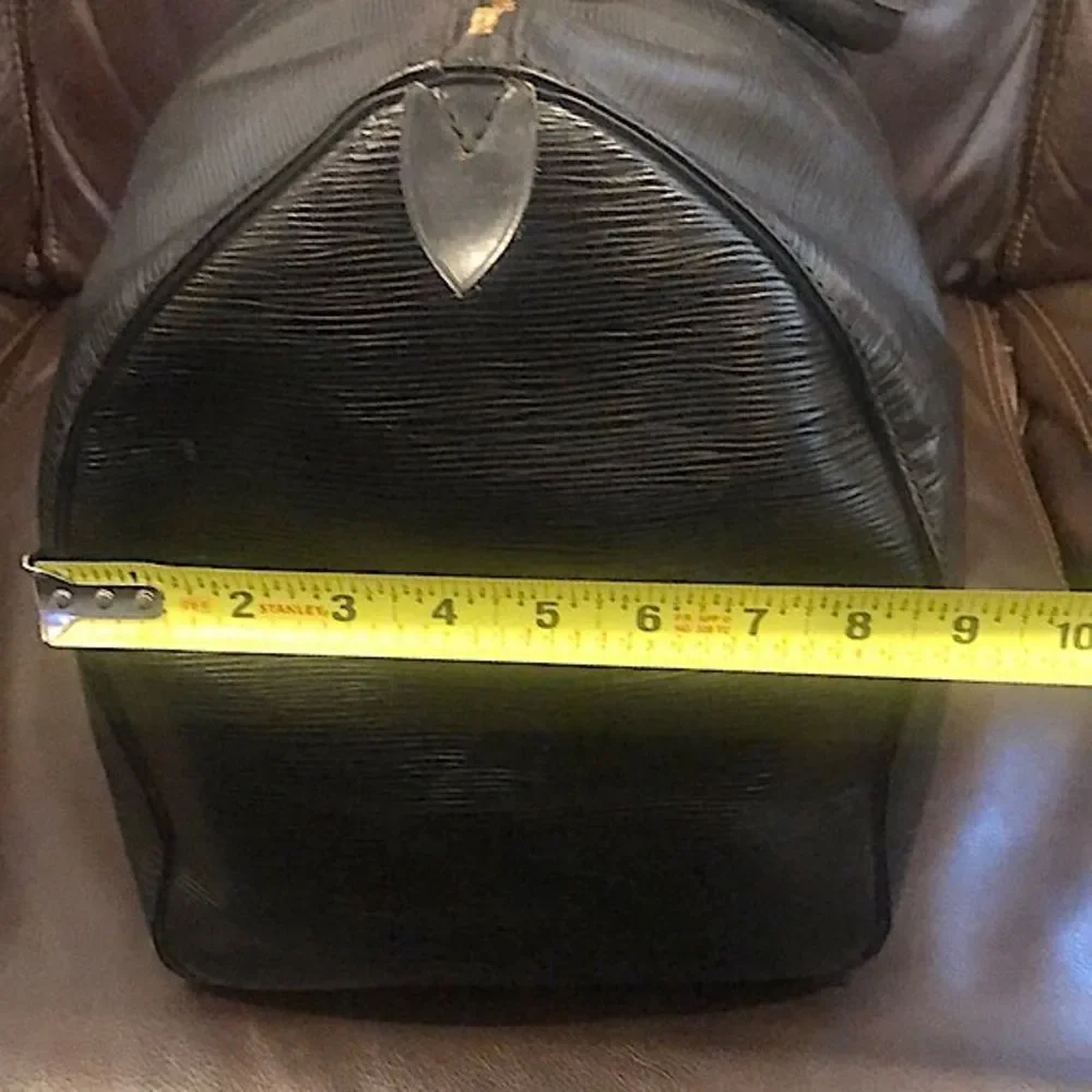 LOUIS VUITTON LV 50 Black Epi KeepAll Boston Weekend Travel Bag Duffle VI8911